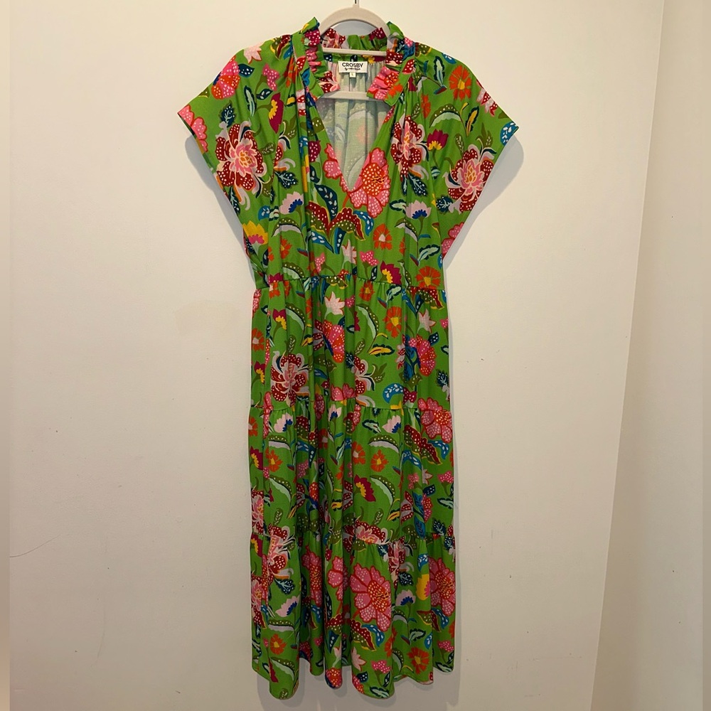 Crosby floral midi dress size large - Picture 2 of 4